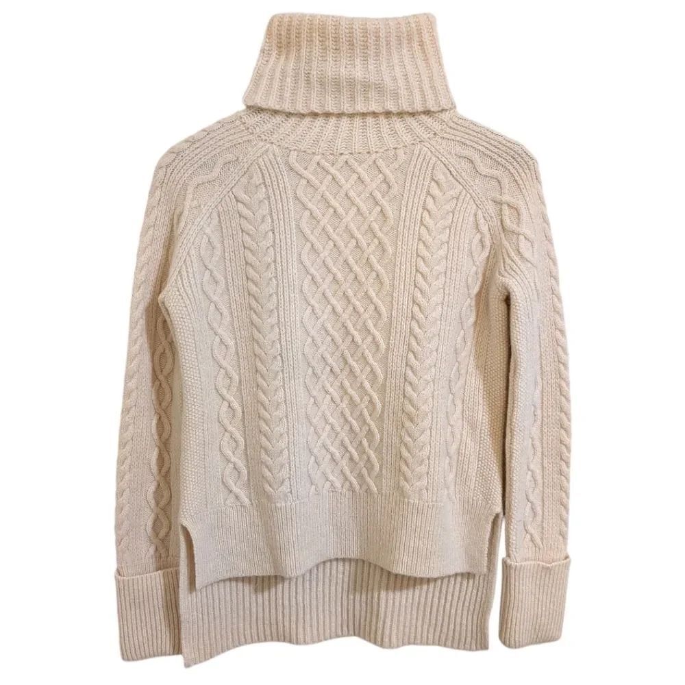 Madewell Cityblock Cable Knit Turtleneck Sweater Cream XS